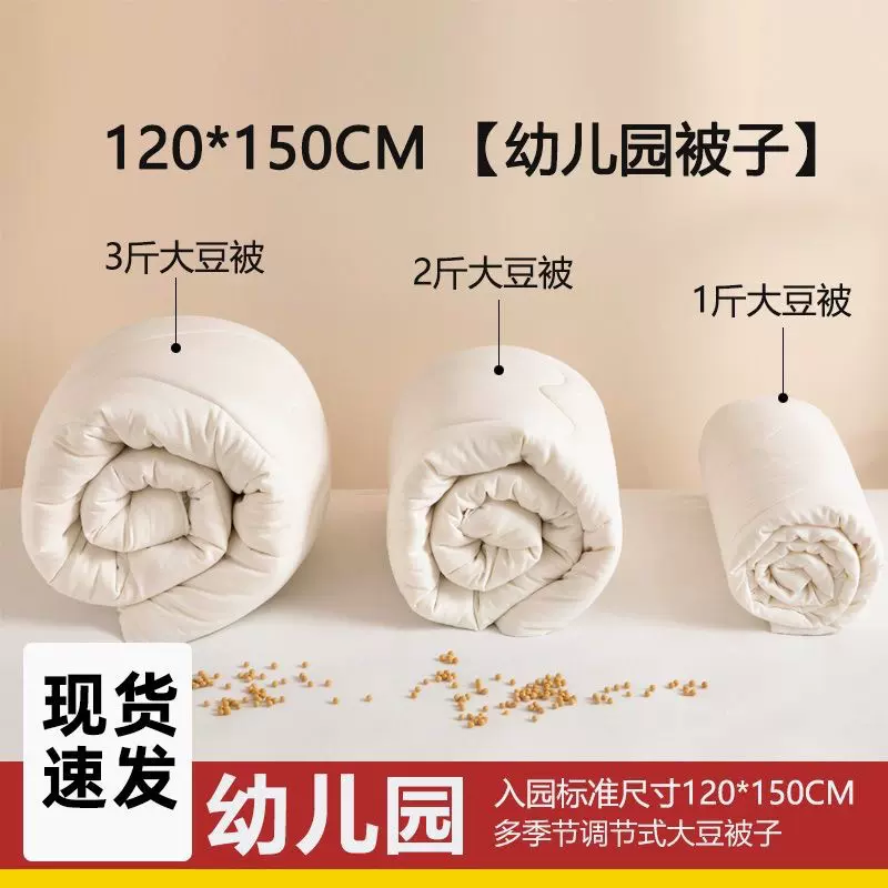 儿童幼儿园大豆被子被芯内胆三件套垫子枕芯四季款纯色宝宝被子芯