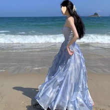 沙滩裙女三亚绝美小裙大理洱海裙子海边拍照衣服仙度假风连衣裙