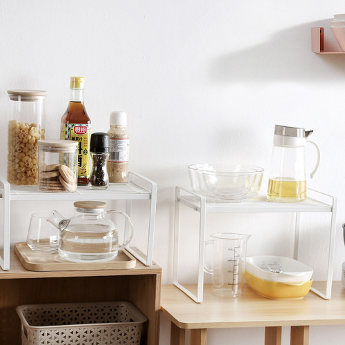 Kitchen countertop layered storage rack desktop storage rack storage cabinet partition seasoning plate pot rack