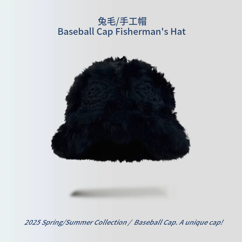 【D142 작은 꽃 양면 토끼털】블랙