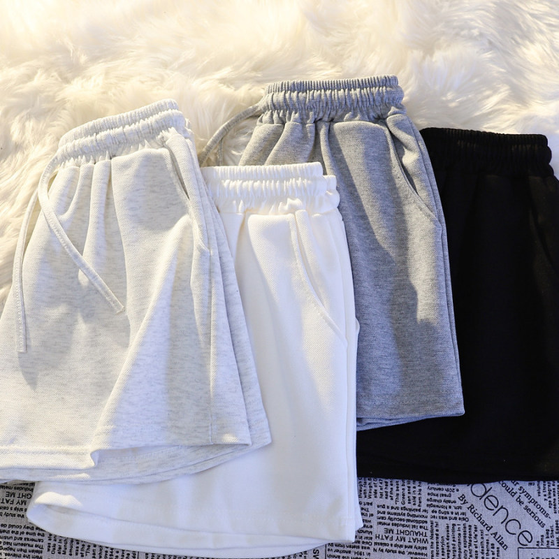 New Heavyweight American-Style High-Waisted Loose Solid Color Casual Sports Shorts for Women, Summer Hot Girl Hot Pants Basic Sweatpants New Heavyweight American-Style High-Waisted Loose Solid Color Casual Sports Shorts for Women, Summer Hot Girl Hot Pants Basic Sweatpants