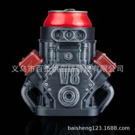 跨境机械朋克 V8 发动机罐架 工业风桌面饮料收纳架155