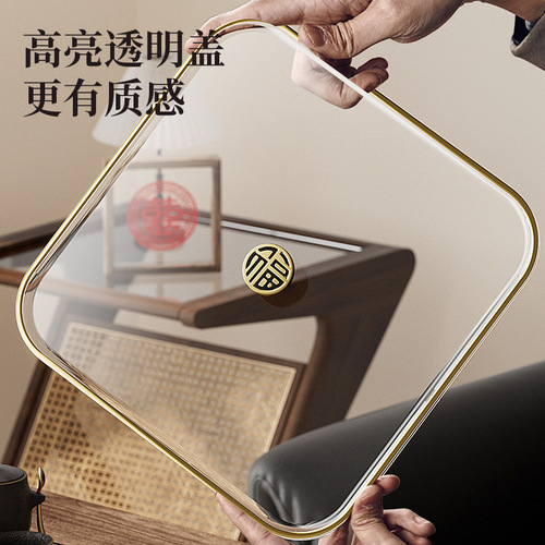 Slayman 2024 New Chinese New Year Candy Box Home Living Room High-Looking Coffee Table Imitation Wood Grain Dried Fruit and Nut Tray