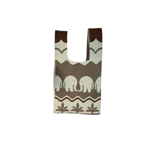 2024 Spring New Knitted Bag Top Handle Bag Ethnic Style Elephant Xishuangbanna Wrist Bag Shoulder Bag Trendy Bag