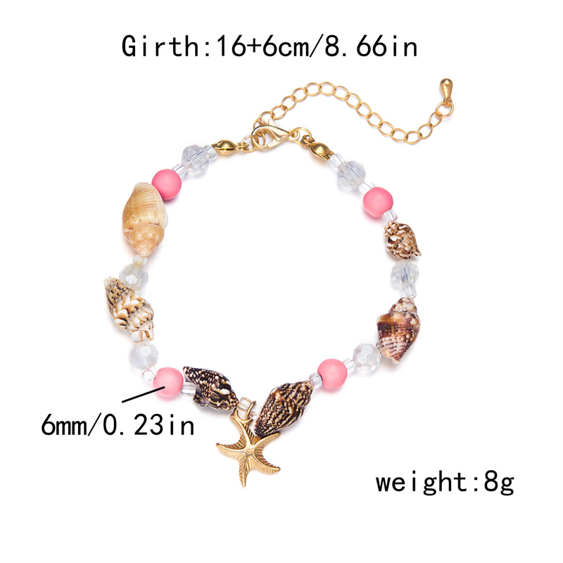 14g Weight Shell Pendant Material Bracelets Classification Seed Bead Chain Material 1 Piece Quantity Holiday, Daily Occasion Seed Bead, Shell Material Starfish, Pearl, Shell Pattern Women's Gender Marine Style Style Marine Style Starfish Pearl Shell Seed Bead Shell Wholesale Bracelets 7
