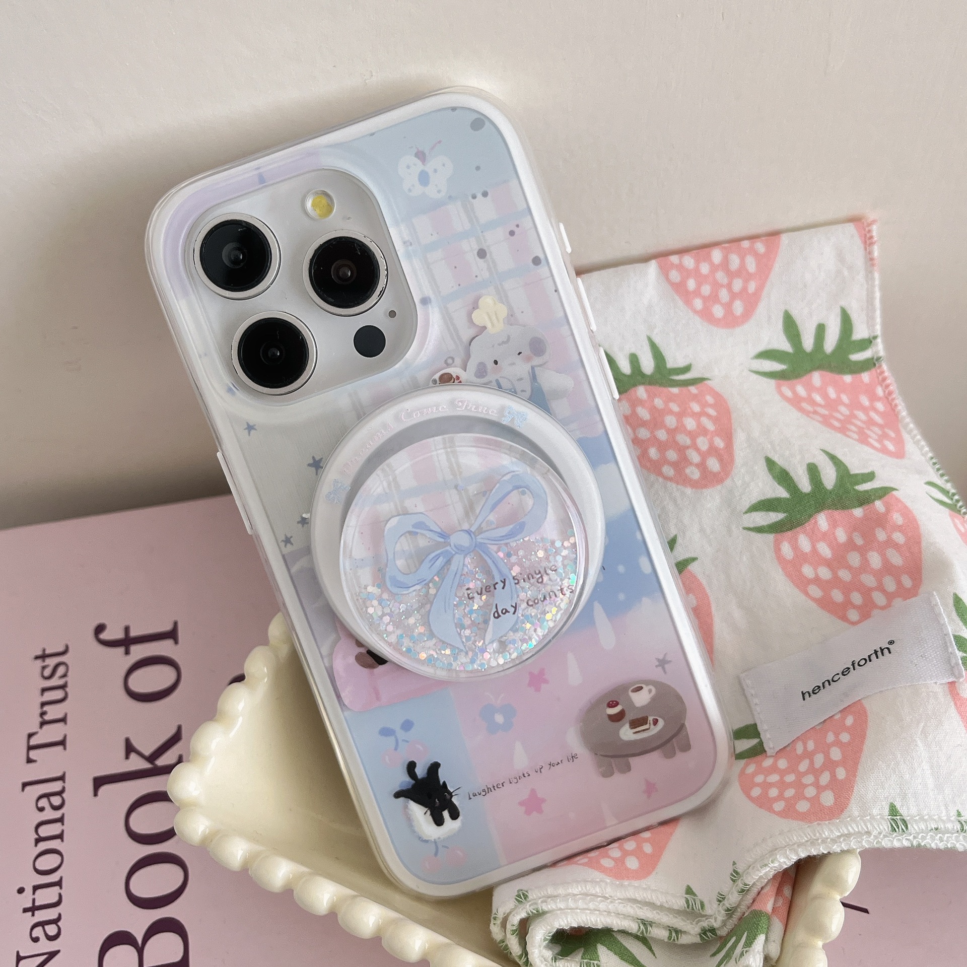 Soporte magnético, sofá de costura a cuadros, cachorro QJ