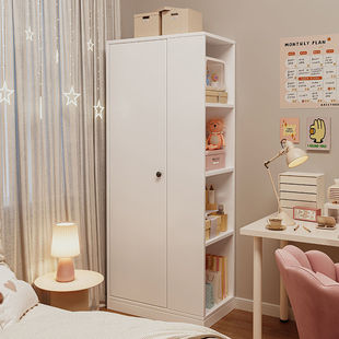 Single Door Wardrobe Home Bedroom Corner Small Wardrobe Small Two-in-One Children's Room Narrow Side Wardrobe