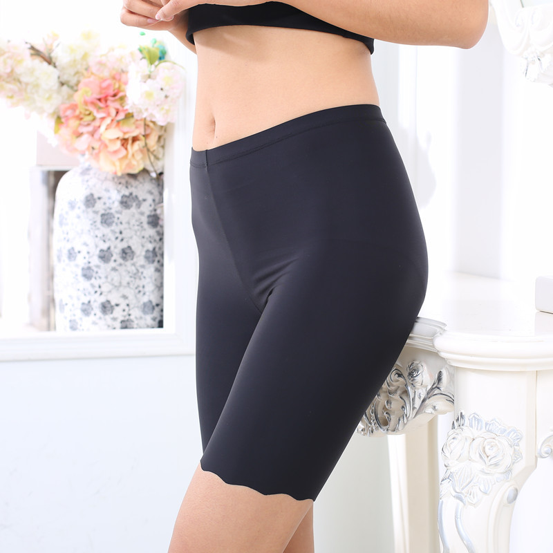 Shorts de seda helada para mujer, sin arrugas, finos, antiexposición, shorts básicos, talla grande, adecuados para usar al aire libre.