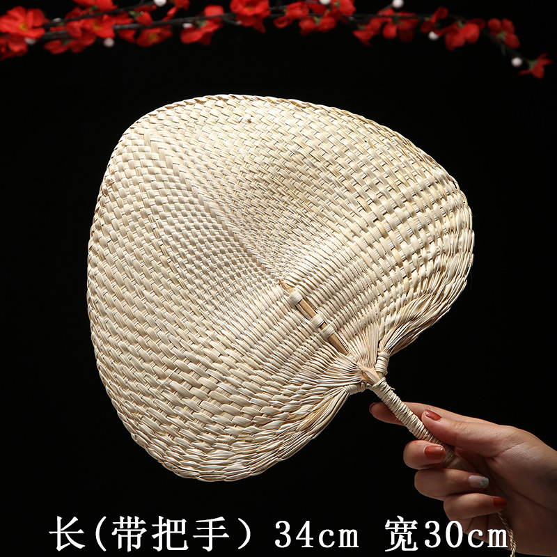 手作りの蒲扇芭蕉扇夏の赤ちゃん蚊よけ扇子の古い中国風麦わら草編み夏の子供|undefined