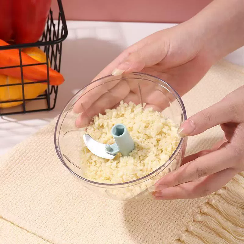Mini drawstring vegetable cutter, manual garlic puller, household kitchen garlic stirrer, garlic press
