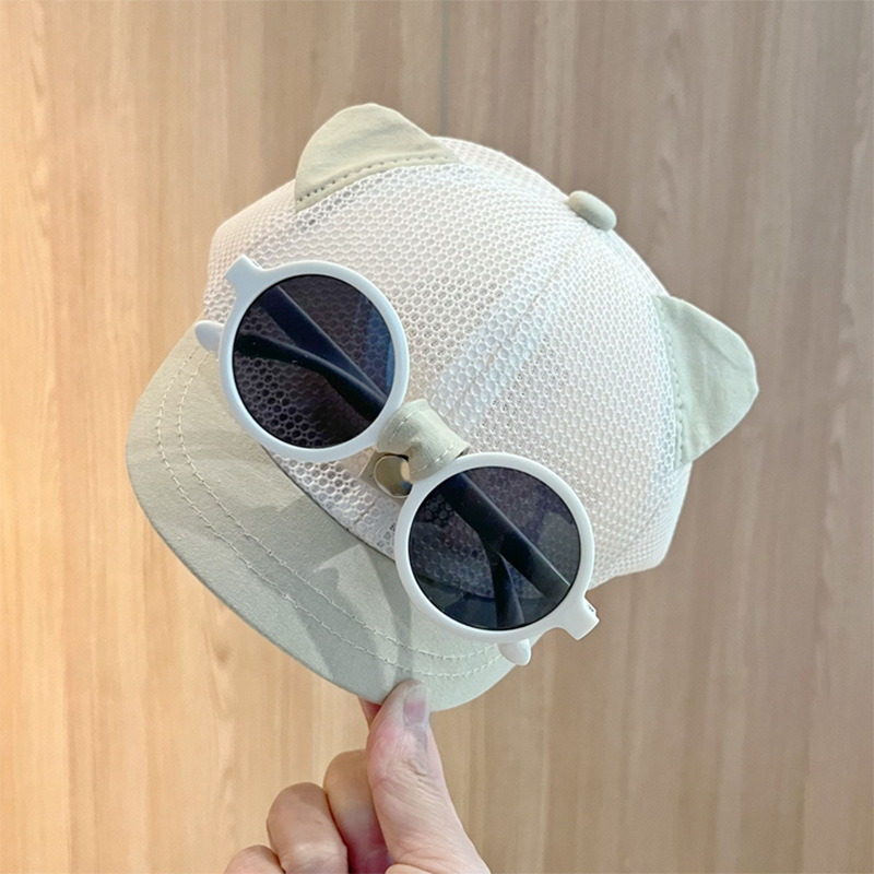 Sombrero de bebé verano gorras de béisbol de gato de malla fina para hombres y mujeres gorras para el sol del tesoro gorras de visera para bebés con gafas de sol