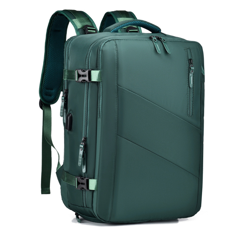 Mochila masculina expandible de gran capacidad, ideal para viajes o trabajo, diseño premium