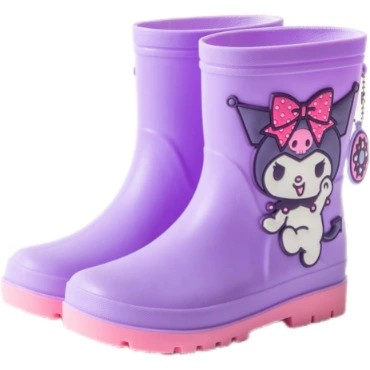 Hello Kitty, детский дождевик, обувь, мультяшные нескользящие сапоги, ботинки средней длины