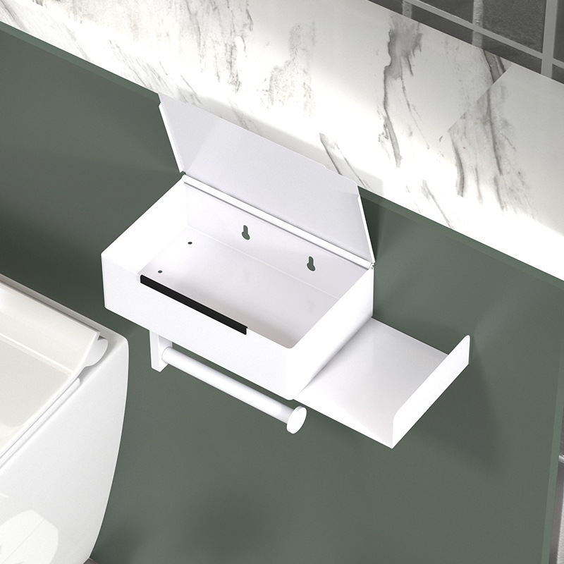 Transfronterizo Amazon caja de pañuelos de acero inoxidable negro titular de teléfono móvil baño Baño montado en la pared titular de rollo de tejido