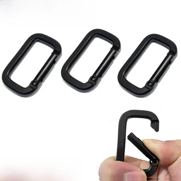Factory spot high quality rectangular aluminum alloy mountaineering buckle electrophoresis square mountaineering buckle small universal hanging buckle