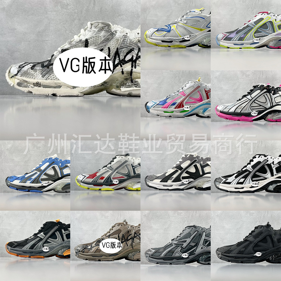VG纯原巴家7代runer 破坏风 手工做旧时尚潮流复古老爹鞋休闲运动