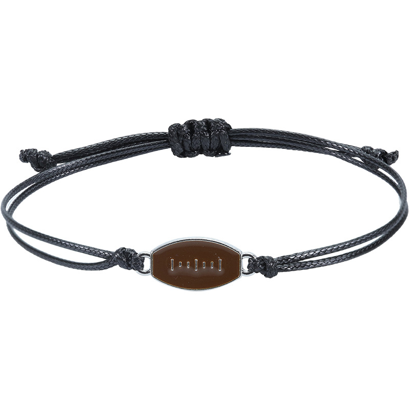 Amazon Venta caliente cera hilo tejido béisbol fútbol pulsera baloncesto equipo fans fiesta regalo pulsera en stock