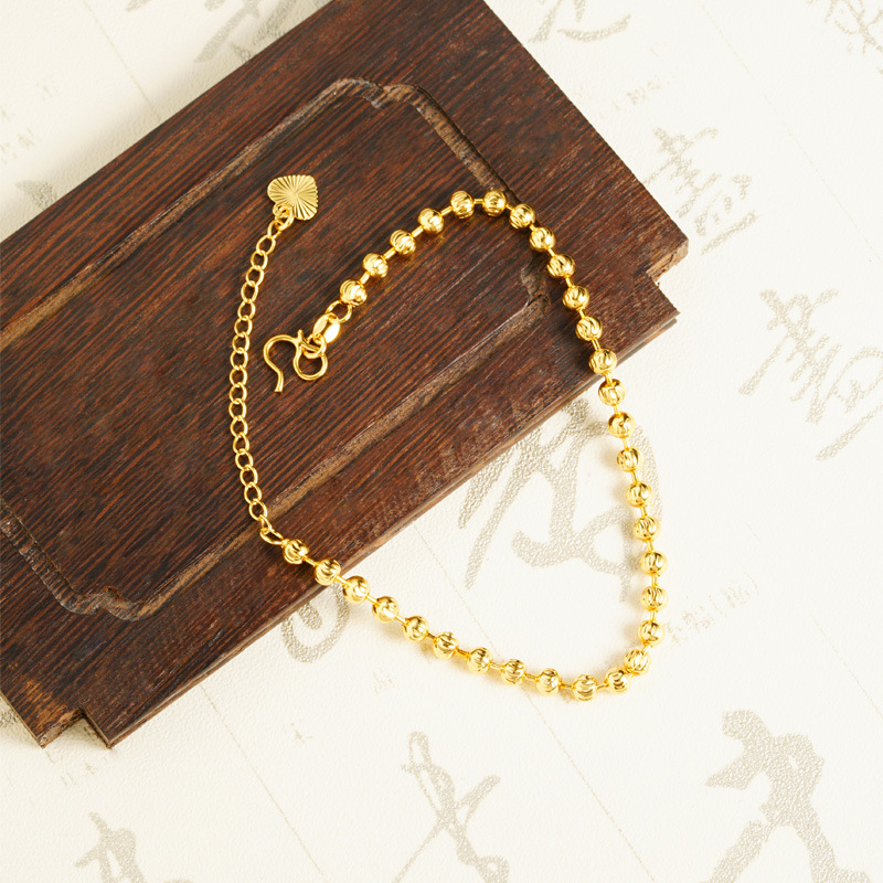 Vietnam Sandy Gold tobillera nuevo estilo cuentas brillantes para damas verano de alta gama joyería simple y versátil Yiwu al por mayor