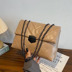 潮流復古腋下女包2023新款簡約時尚鏈條斜挎包洋氣菱格單肩小方包