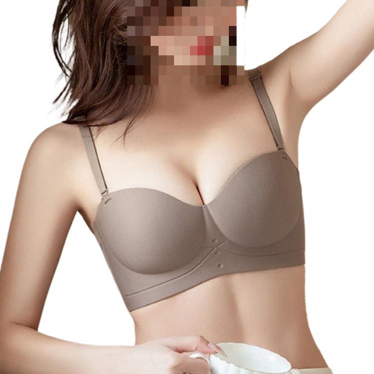 Half-Cup Bra for Women with Small Busts, Enhancing and Enlarging Effect, Wireless, Side Breast Support, Anti-Sagging, Seamless Bra Set, Thickened