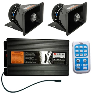 Wireless remote control car alarm system, 400W high-power loudspeaker unit, high-frequency speaker AS940H + square-mouth speaker