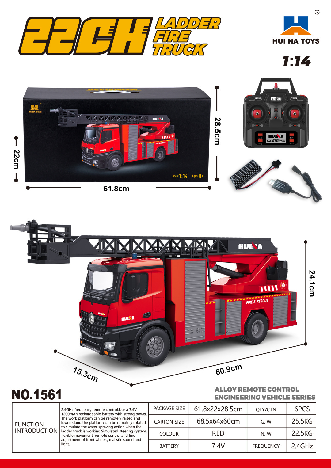 Selección estricta transfronteriza 1: 18 aleación de simulación eléctrica carro plano camión de bomberos camión de ingeniería camión juguetes de control remoto