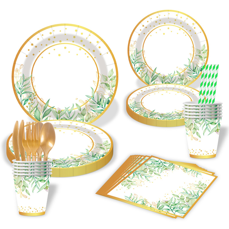 Theme Party, Friends Gathering, Outdoor Camping, Disposable Tableware, Gold-Stamped Printed Paper Plates, Paper Cups, Paper Towels Wholesale Theme Party, Friends Gathering, Outdoor Camping, Disposable Tableware, Gold-Stamped Printed Paper Plates, Paper Cups, Paper Towels Wholesale