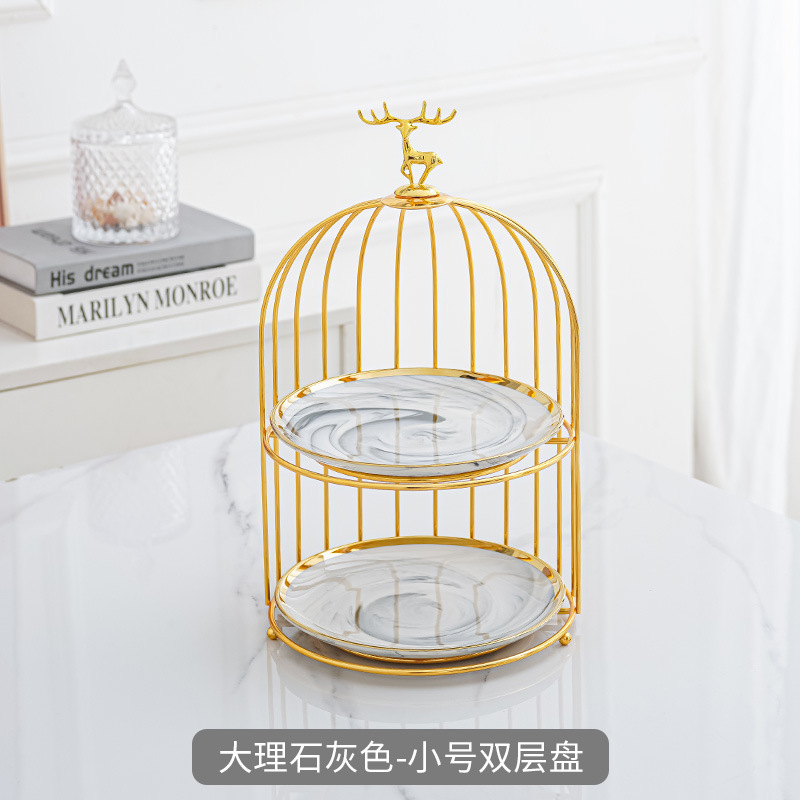 Estilo nórdico cerámica multi-capa plato de fruta sala de estar tarde té postre mesa de postre bandeja de la torta de lujo ligero soporte de exhibición