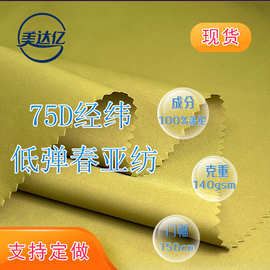 现货75D经纬低弹春亚纺 弹力棉服羽绒服冲锋衣滑雪服面料  春亚纺