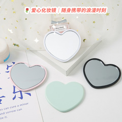 爱心小镜子迷你便携简约可印LOGO随身口袋mini心形镜子化妆镜