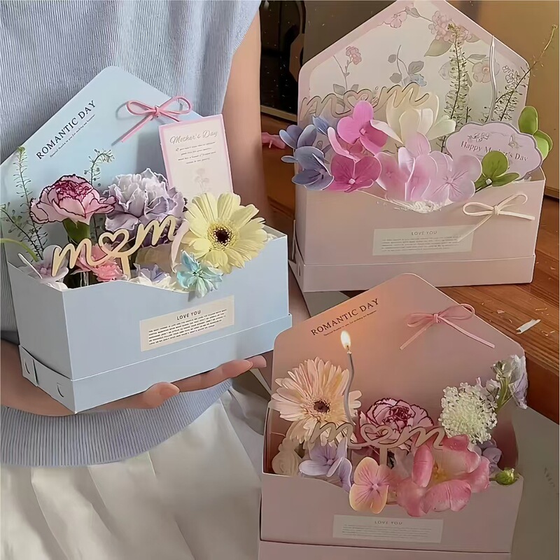 Mother's Day Chinese Retro Envelope Dessert Tote Box Cake Decoration "Love You Mom" Insert by Xu Xiaobao Mother's Day Chinese Retro Envelope Dessert Tote Box Cake Decoration "Love You Mom" Insert by Xu Xiaobao