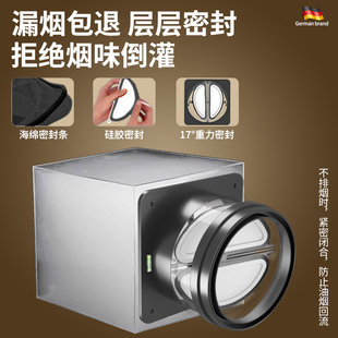 Ll Flue Check Valve Kitchen Range Hood Exhaust Duct Variable Diameter Check Valve Bathroom One-Way Smoke Stopper