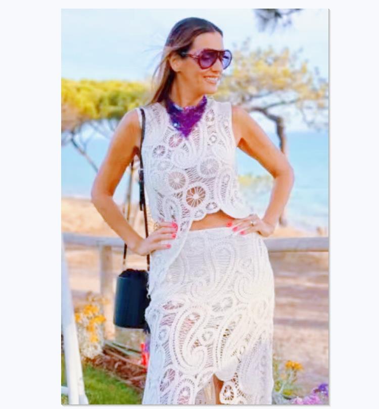 Fashion Knitted Crop Top and Midi Skirt Set 4