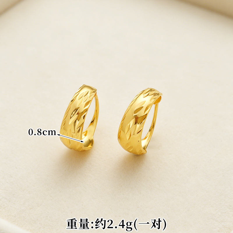 ต่างหูผ้าลูกไม้ลายเฉียง E3521 - 8 มม.