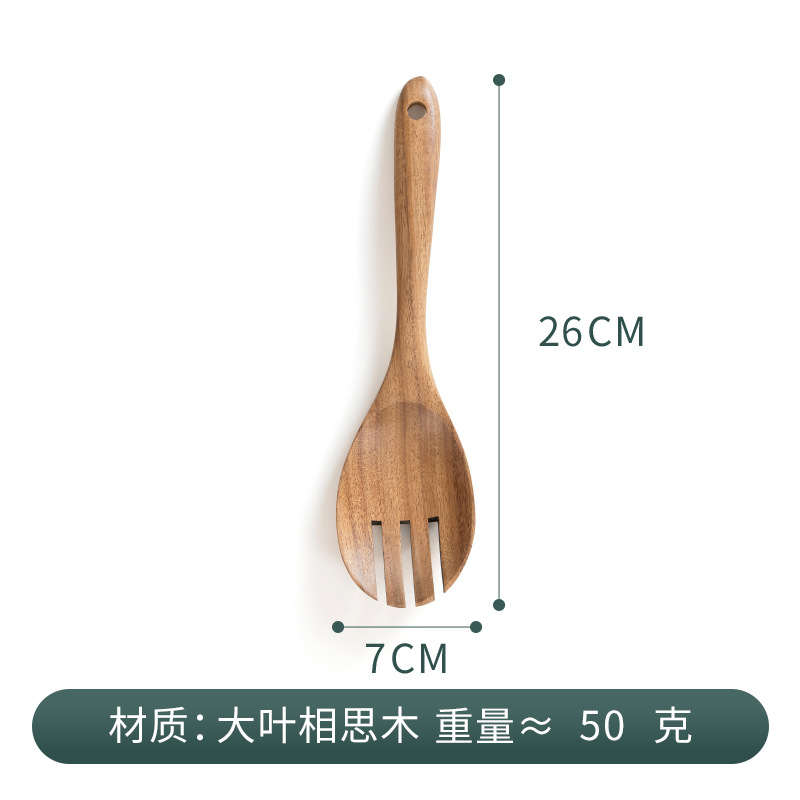 Paleta de madera para el hogar de acacia, pala para cocinar, pala, cuchara, utensilios de cocina, juego completo de palas antiadherentes, juego de espátula grande de madera