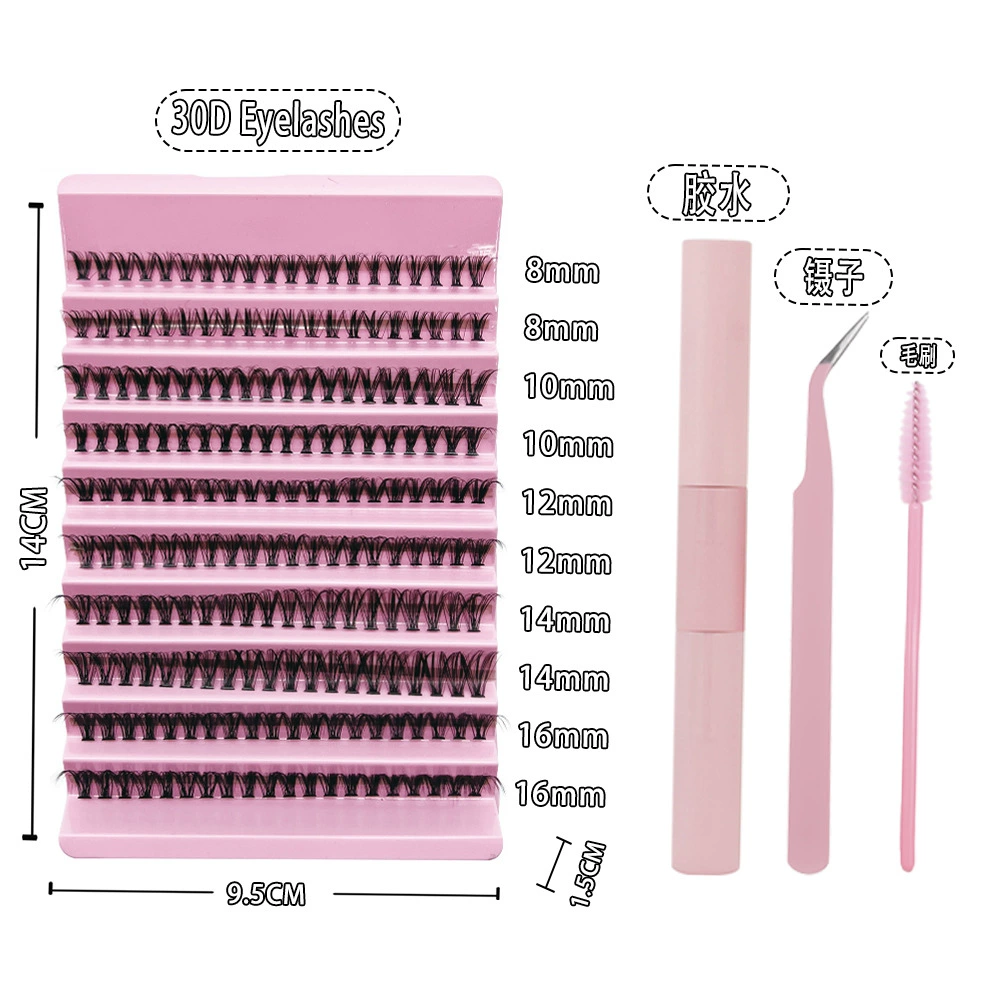 Сегментированная поддон для ресниц (DIY LASH 80P), щетинки для горячего расплавления, пинцет и набор клея