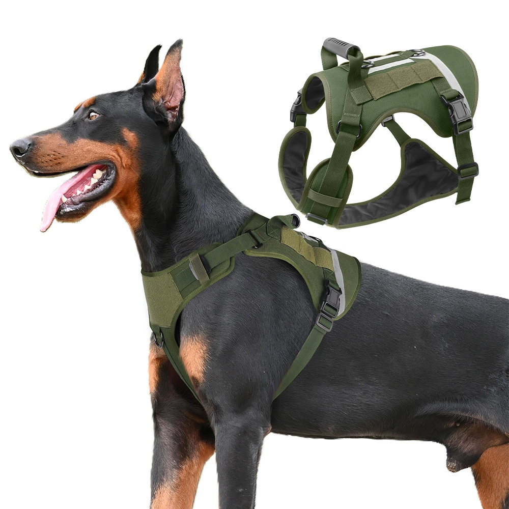 Тактический шлейко-поводок для крупных собак, легкий, с защитой от побега, для средних и крупных пород, светоотражающий, для использования на улице