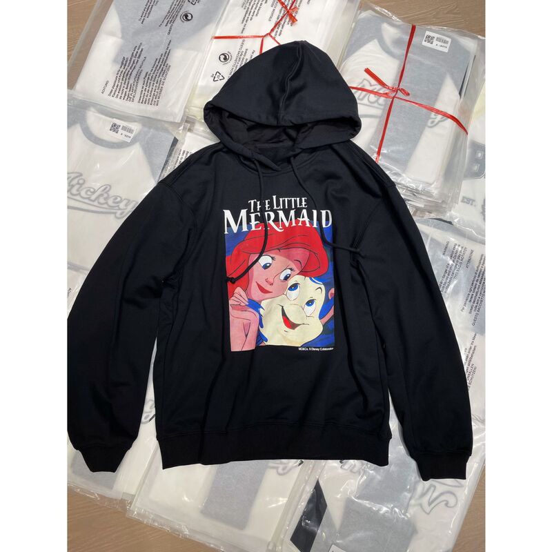 25Ss Nanyou Haute Couture/Buyer Store Niche Mo's Little Mermaid Print Hooded Sweatshirt