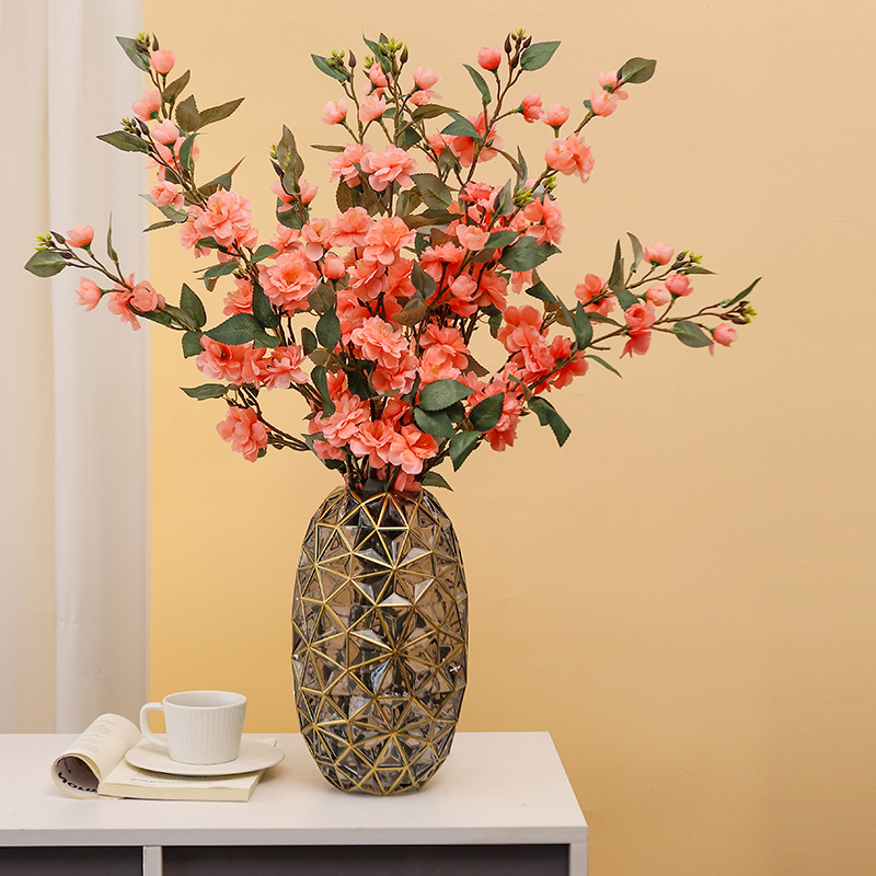 Flores de camellia silvestre simuladas flores falsas decoraciones decorativas para el hogar sala de estar mesa de comedor ramo de flores secas sensación de alto nivel decoración de disparo