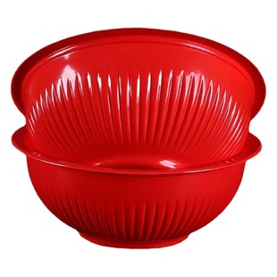 Double children disposable pp plastic red bowl tableware 345ml thick round red wedding supplies wholesale 20 Pack