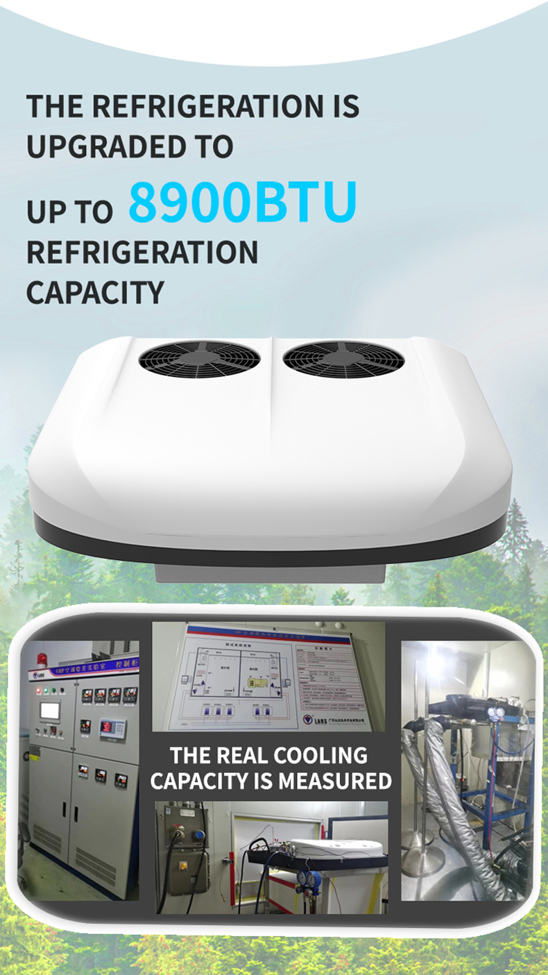 Manufacturer's new double-fan RV air conditioner all-in-one 12V24V high cooling capacity variable frequency electric parking car air conditioner