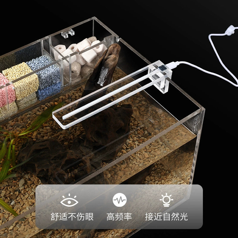 Простой светильник для аквариума со светодиодным зажимом, небольшой акриловый usb1w, энергосберегающее освещение, брызгозащищенные, водонепроницаемые, аквариумные лампы