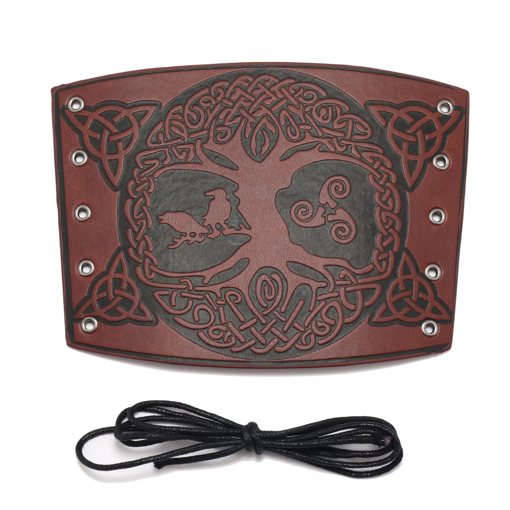 Europa y América nueva punk rock árbol de la vida pulsera simple hilo cera tejida correa mano cuero motocicleta montar brazo guardia