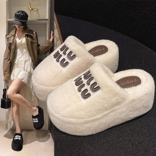 С����8cm�����ĸëë��ЬŮ2025�ﶬ�¿�С�a34�k���⴩����Ь