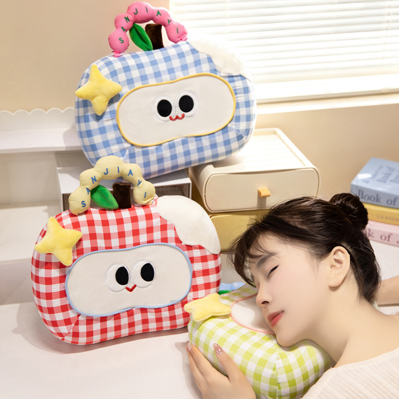 Verano almohada de siesta de seda de hielo modelado almohada de dormir reclinada para estudiantes almohada portátil pequeña almohada de escritorio almohada desmontable almohada
