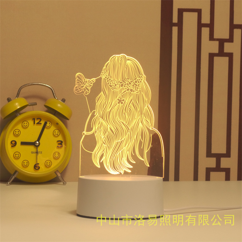3D lámpara de noche acrílica atmósfera regalos de cabecera atmósfera lámpara de evento regalos al por mayor DIY lámpara de escritorio ideas de Navidad