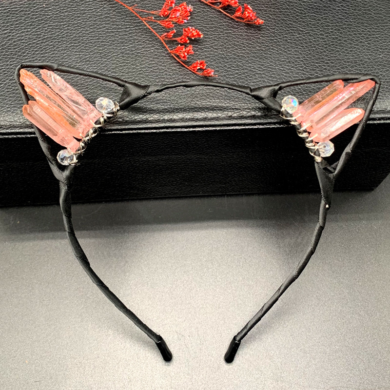 Cat Ears Pattern Fashion Cat Ears Natural Crystal Hair Band Holiday Party Supplies Party Accessories