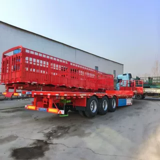 出售轻型半挂车 平板半挂车13米高低板半挂车集装箱运输大板