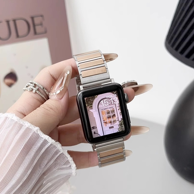 アップルiwatchS10華為GT45米89pro工字ダブル磁気吸引ステンレス知能腕時計バンドを適用する|undefined