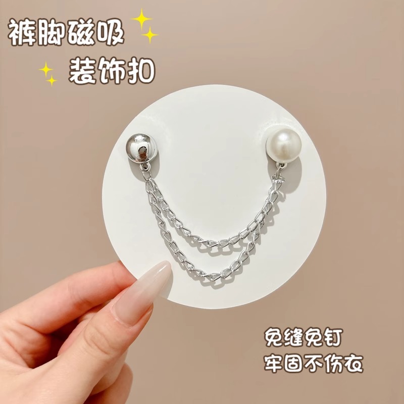 Los pantalones son a prueba de trapear largos y cortos, cadena de artefacto, hebilla de succión magnética, clip lateral de la pernera del pantalón, hebilla oculta fija sin perforaciones